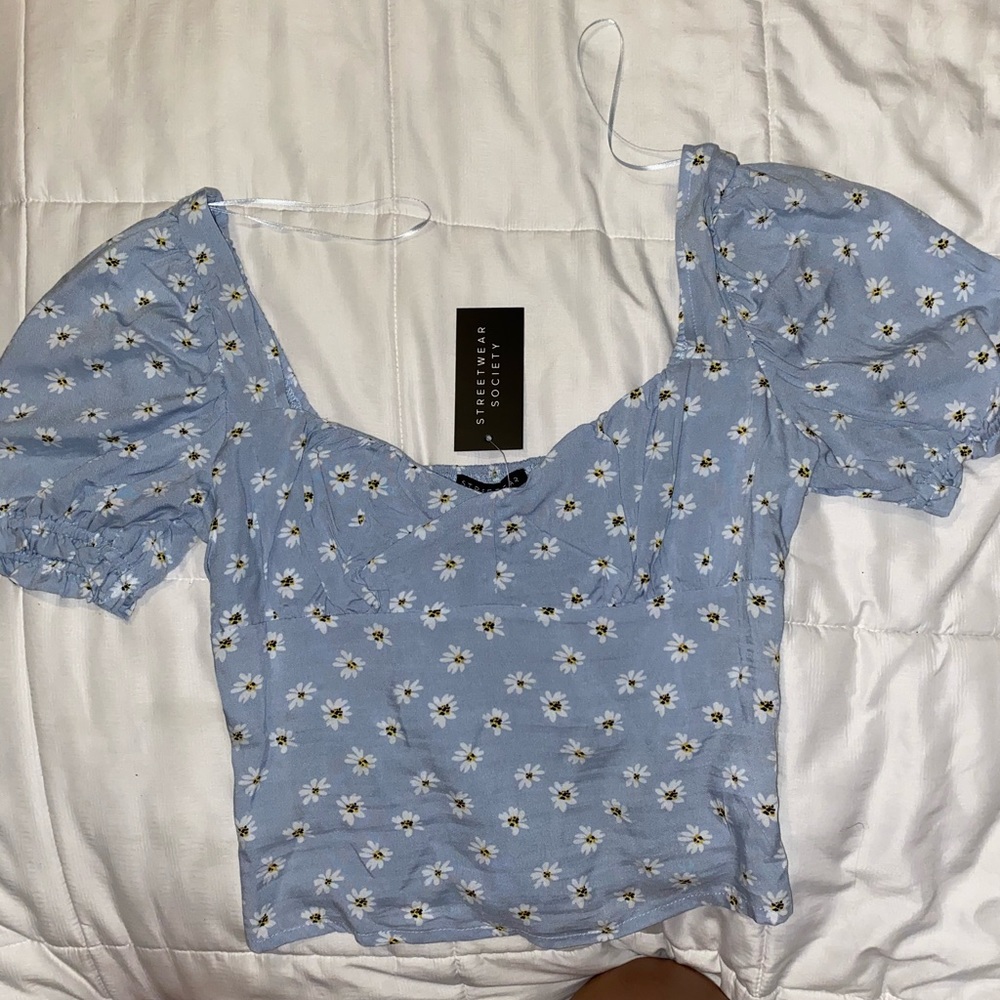 Cropped Floral Milkmaid Top